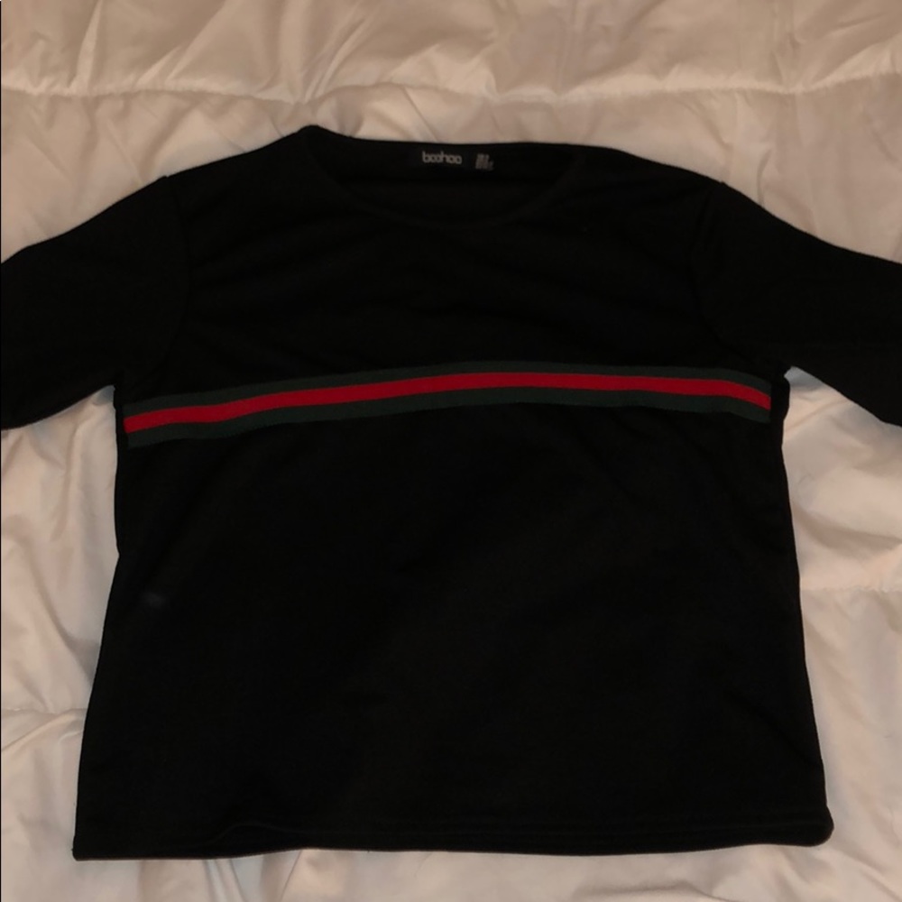 Boohoo striped crop top